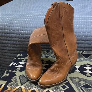 Double H Tan Leather Heeled Boots